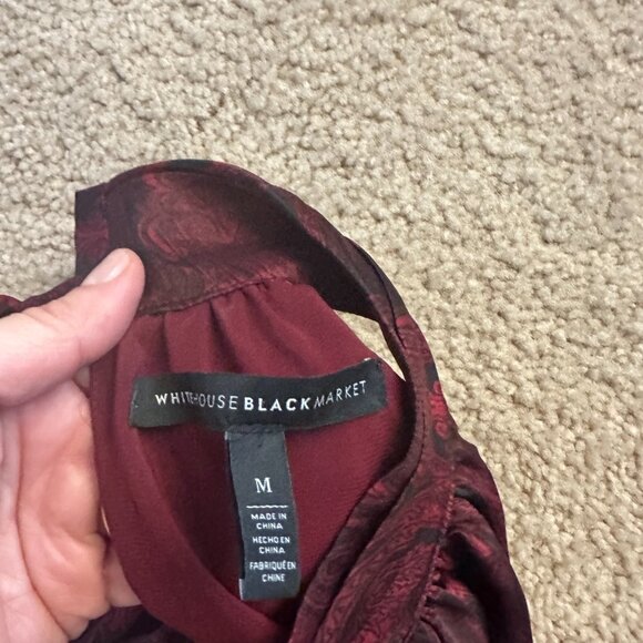 Women's White House Black Market M size red, black, cream & Burgundy sleeveless - Picture 6 of 10